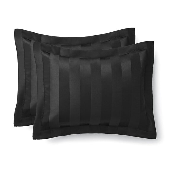 Mainstays King 5-Piece Damask Stripe Comforter Set – Rich Black Bedding Adult - Picture 5 of 5